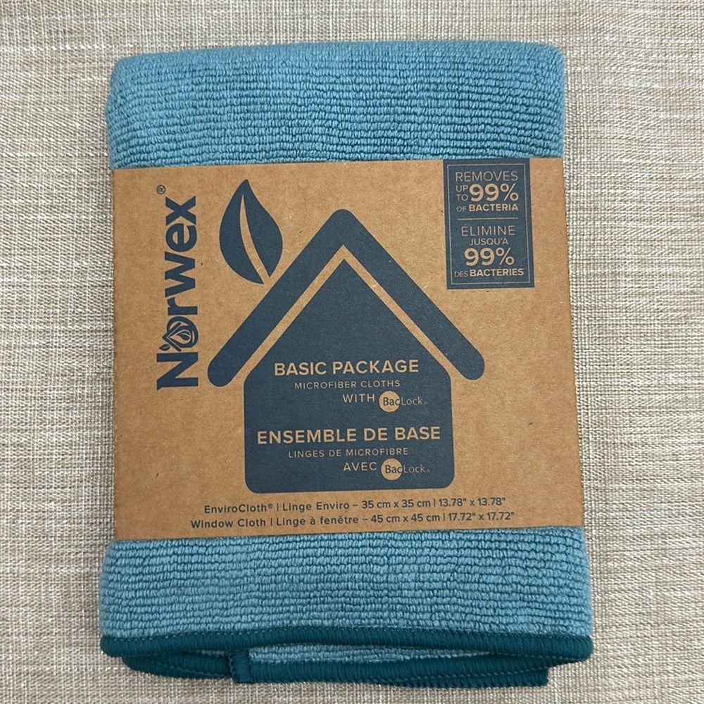 Norwex Basic Package – Enviro Cloth & Window Cloth Set - Teal & Multi-Color